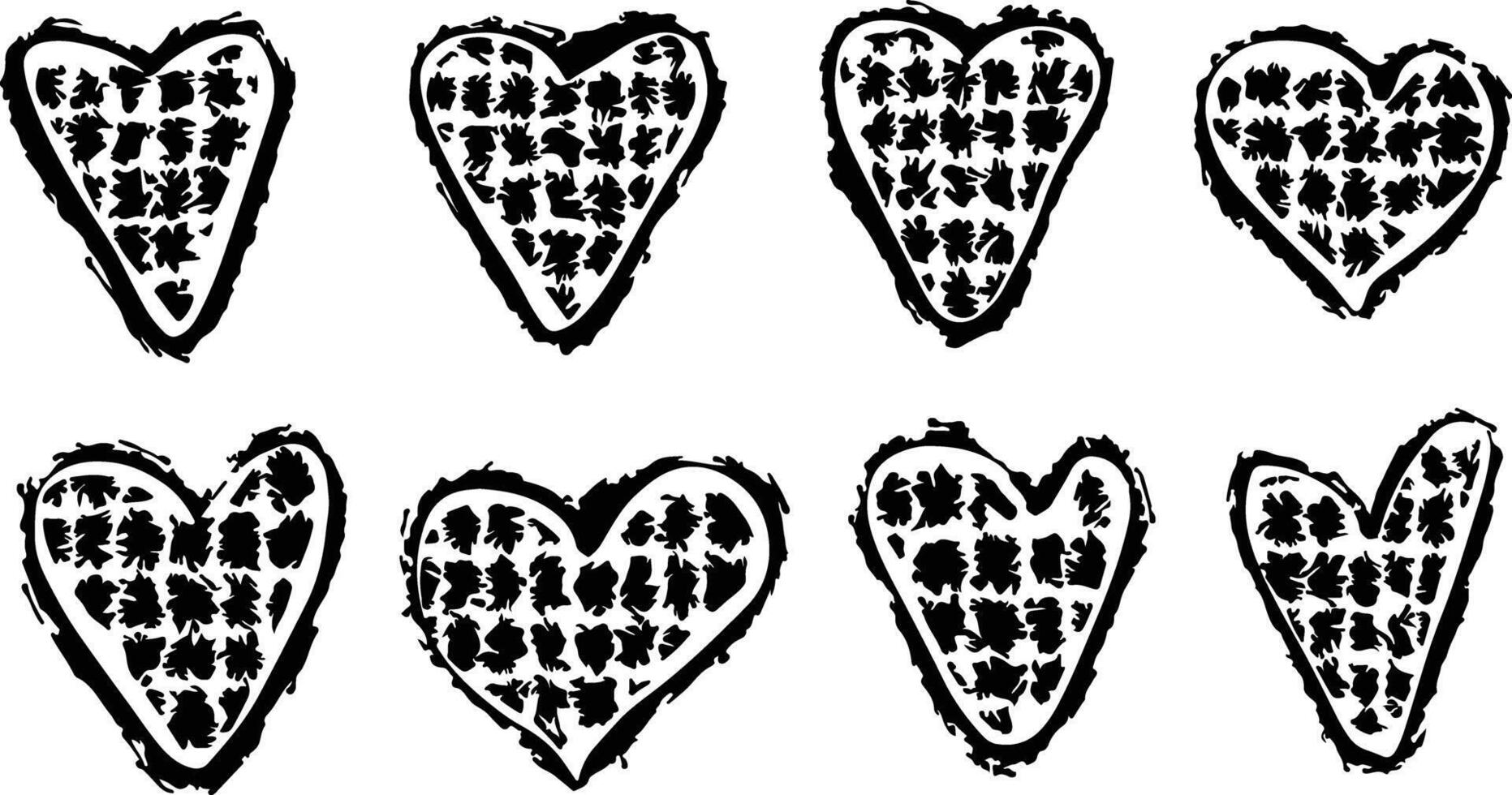Collection of Eight Hearts vector