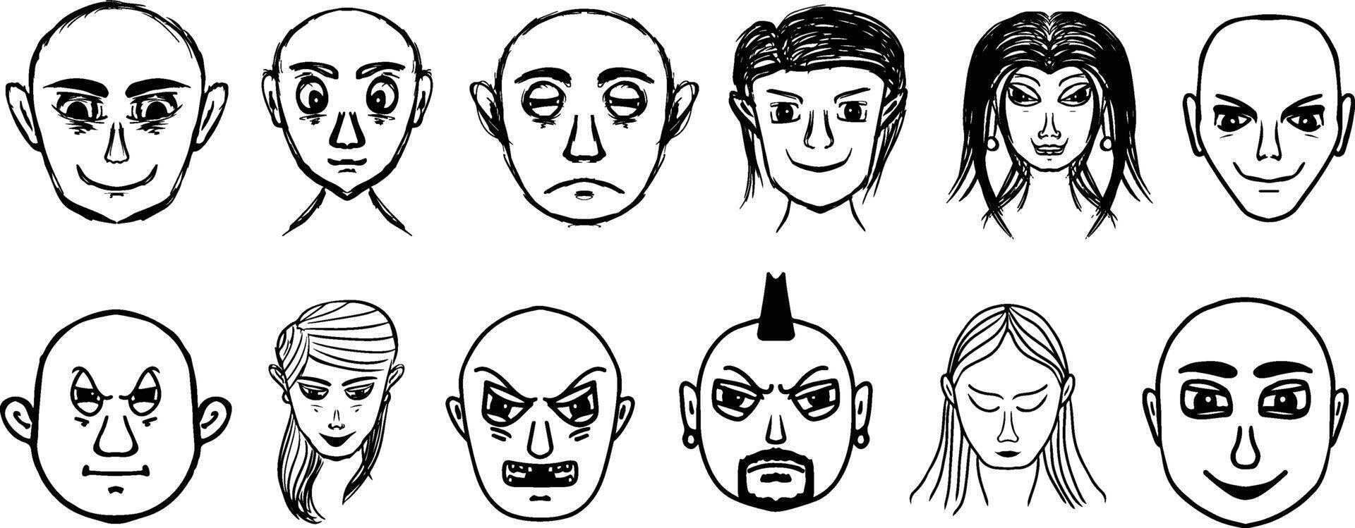 Set of Facial Expressions vector