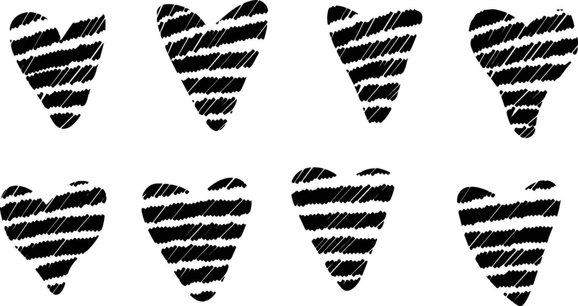 Black Hearts Set vector