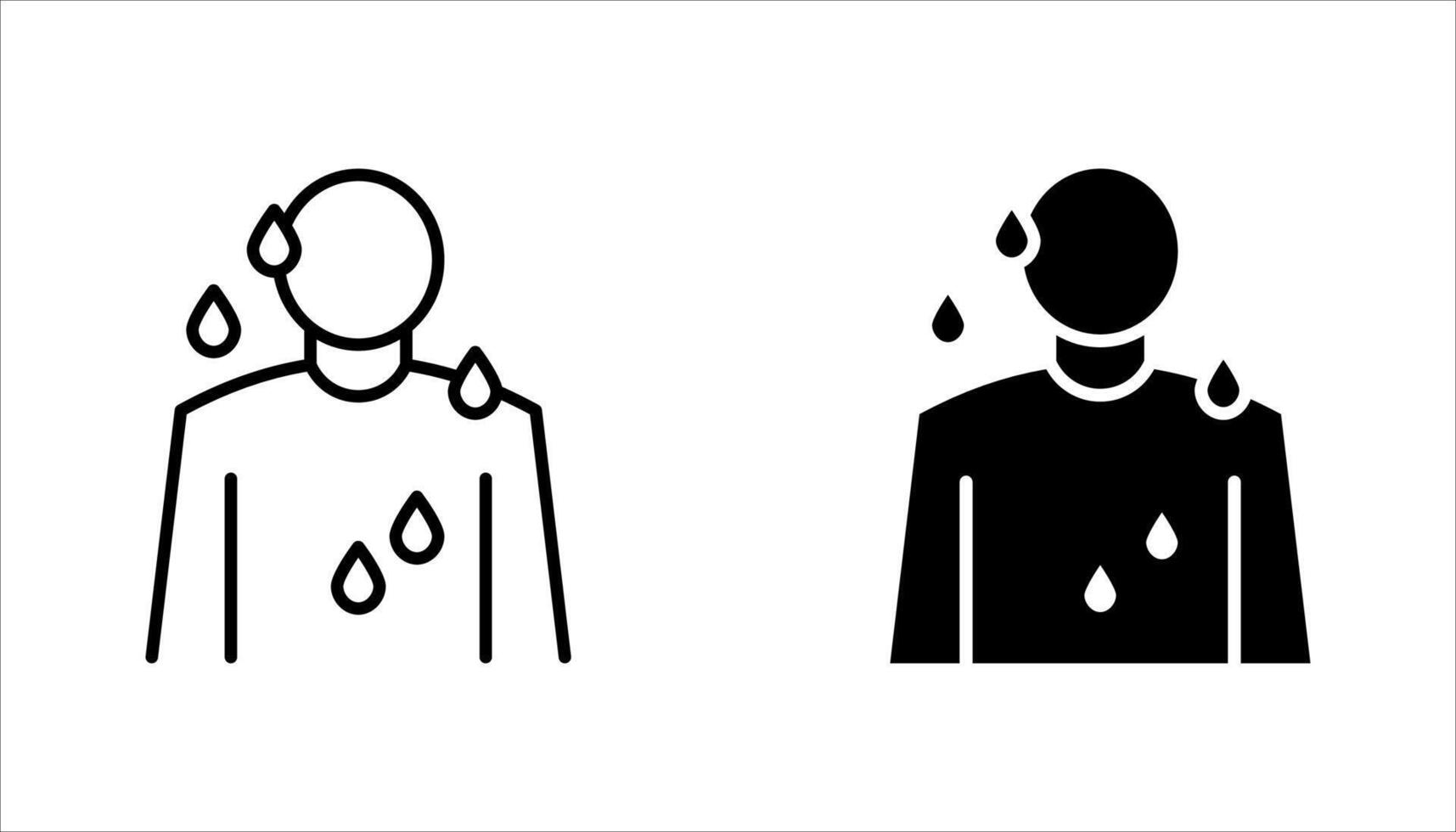 Icon set of Sweating Person with Sweat Drops, illustration vector