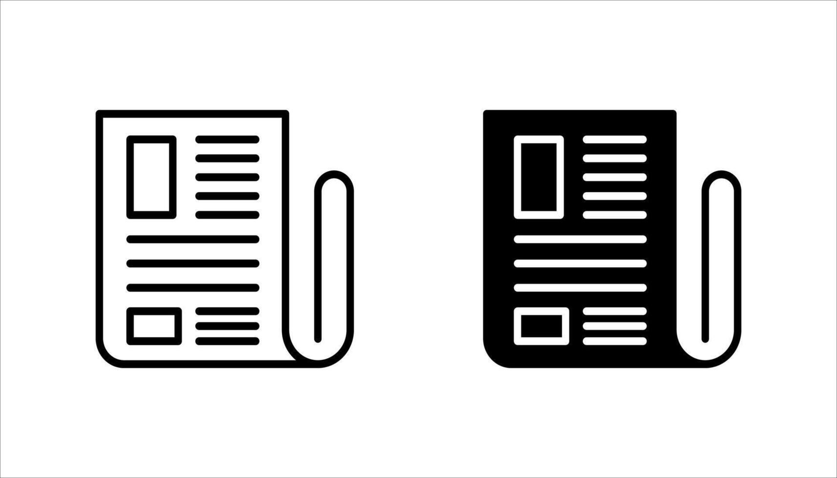 flat black newspaper icon set,. vector