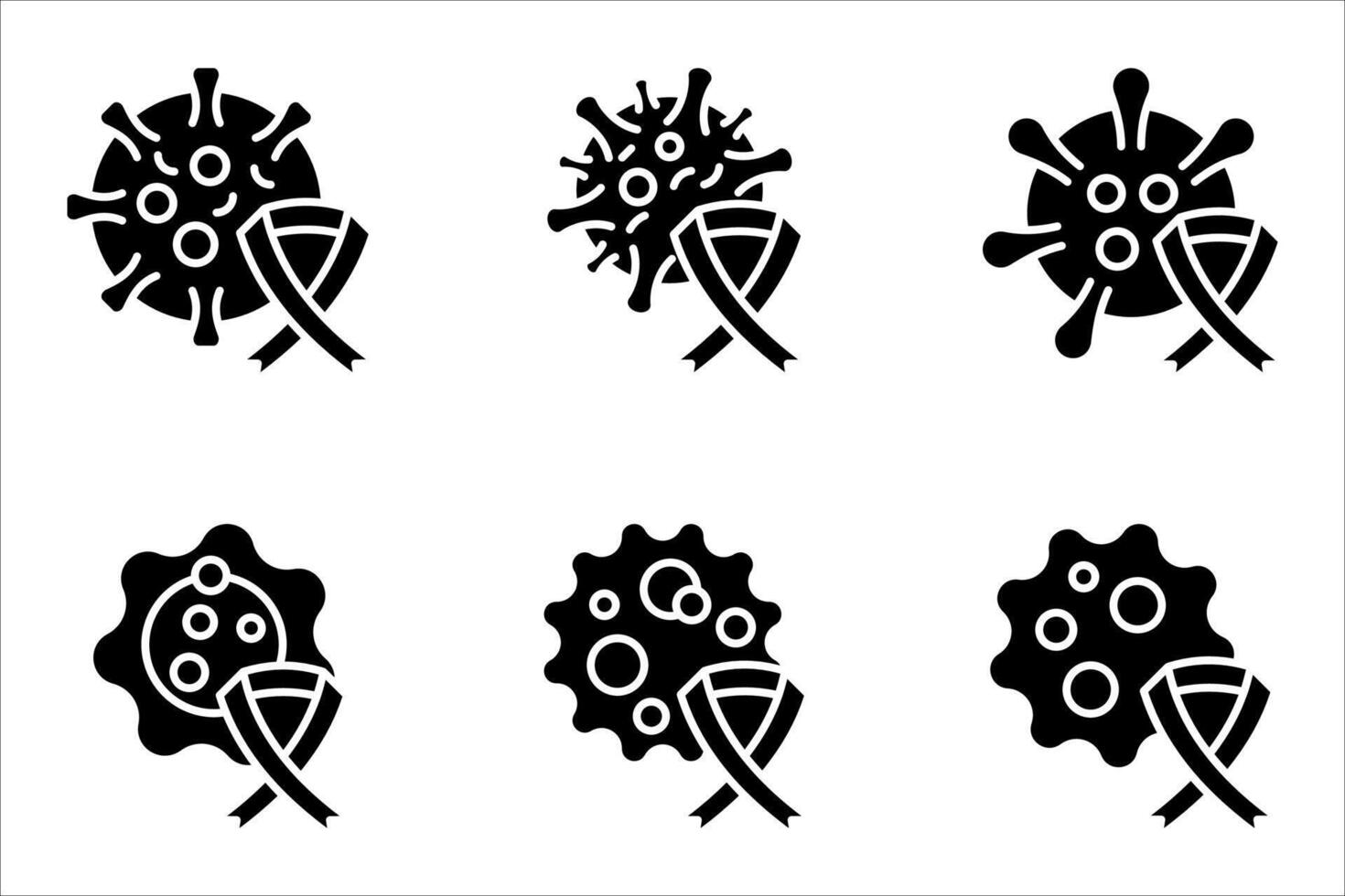 Oncology department icon set. vector