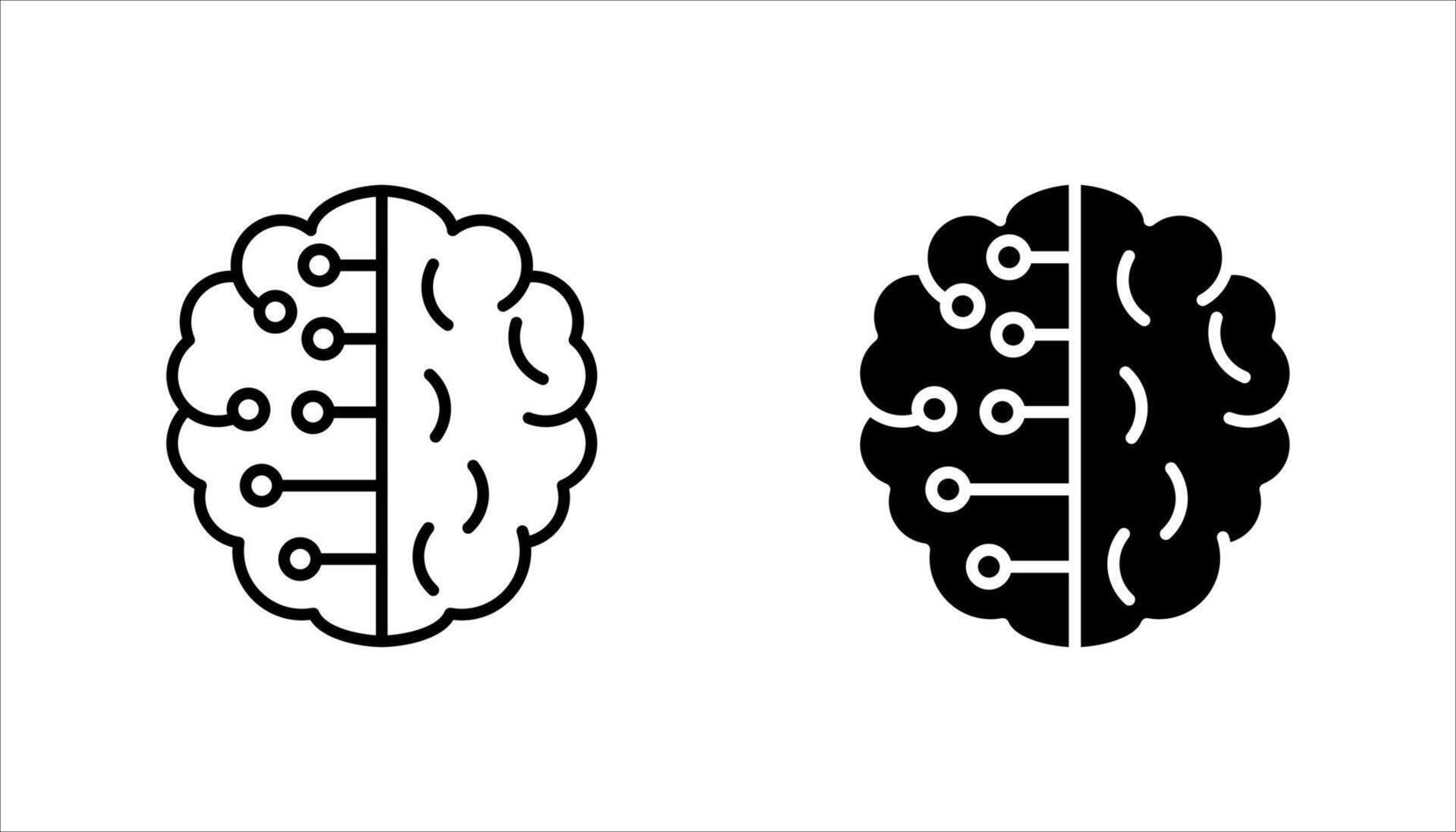 Set of artificial intelligence icons,. vector