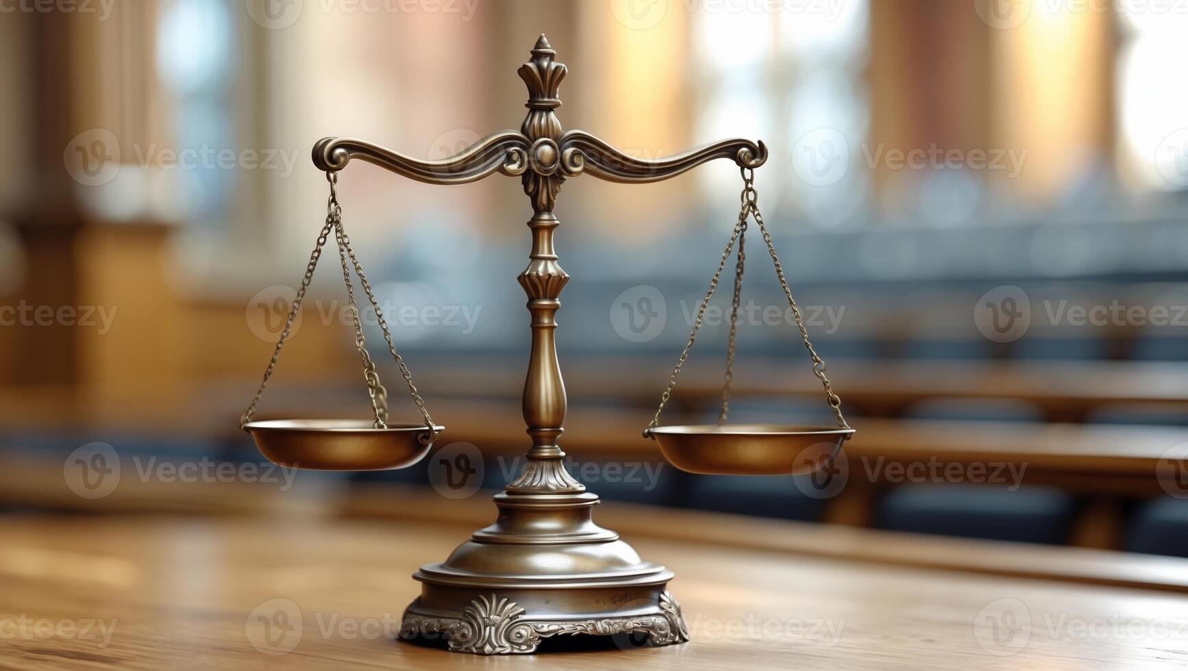 A scale with two scales on top of a wooden table photo