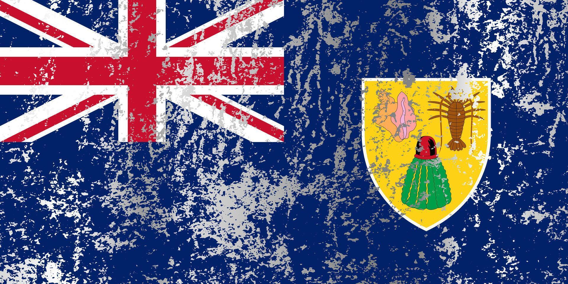 Turks and Caicos Islands flag with grunge effect. vector