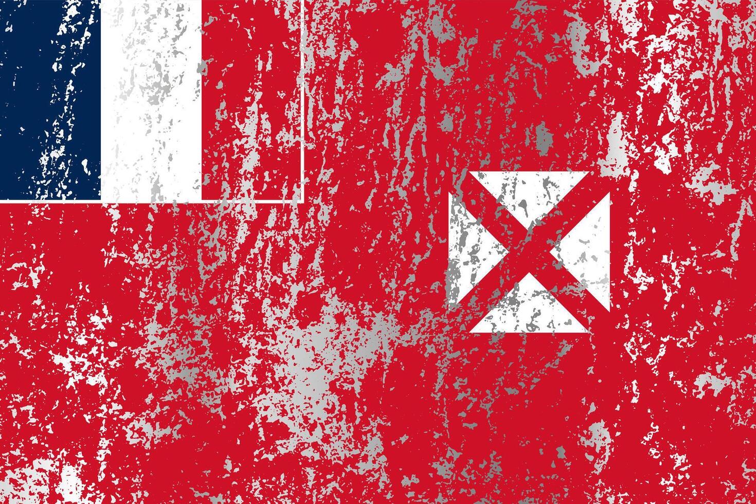 Wallis and Futuna flag with grunge effect. vector