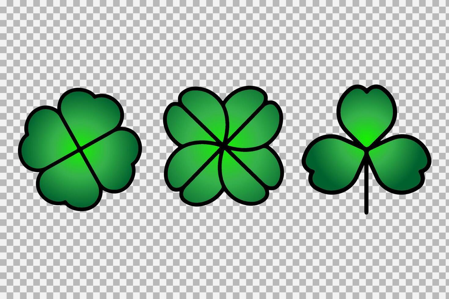 Green Shamrock clover icon. St Patrick day symbol, leprechaun leaf sign. Shamrock clover isolated, flat decorative element. vector