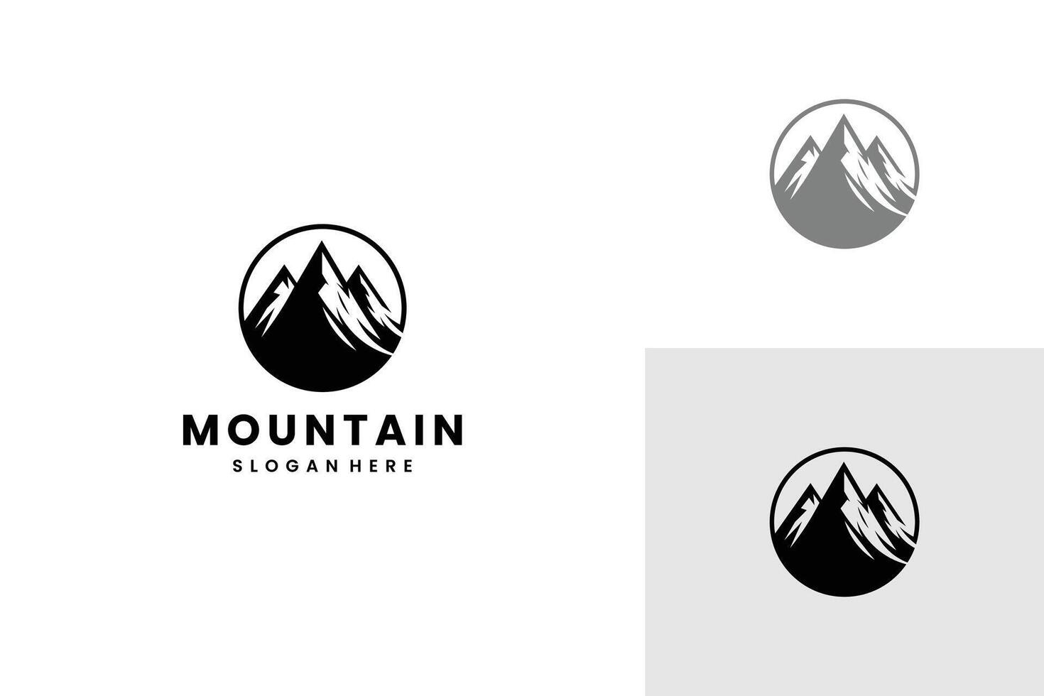Mountain peak summit logo design concept vector