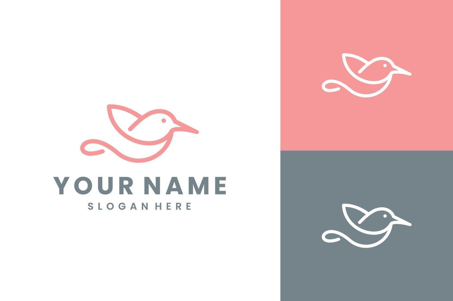 bird logo with line art, reference logo vector