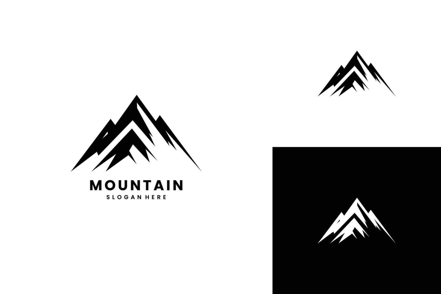Mountain peak summit logo design premium vector