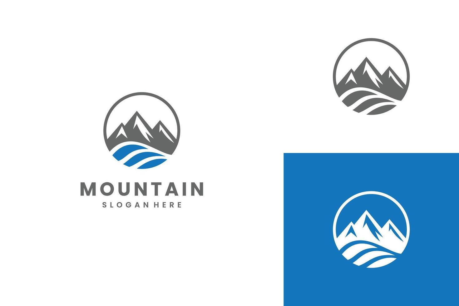 Mountain peak summit logo design inspiration vector