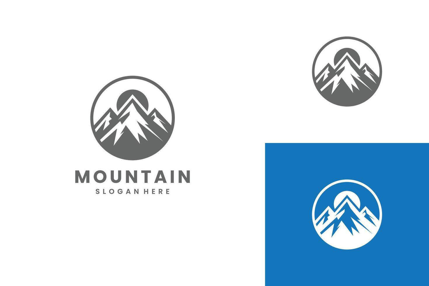 Mountain peak summit logo design idea vector