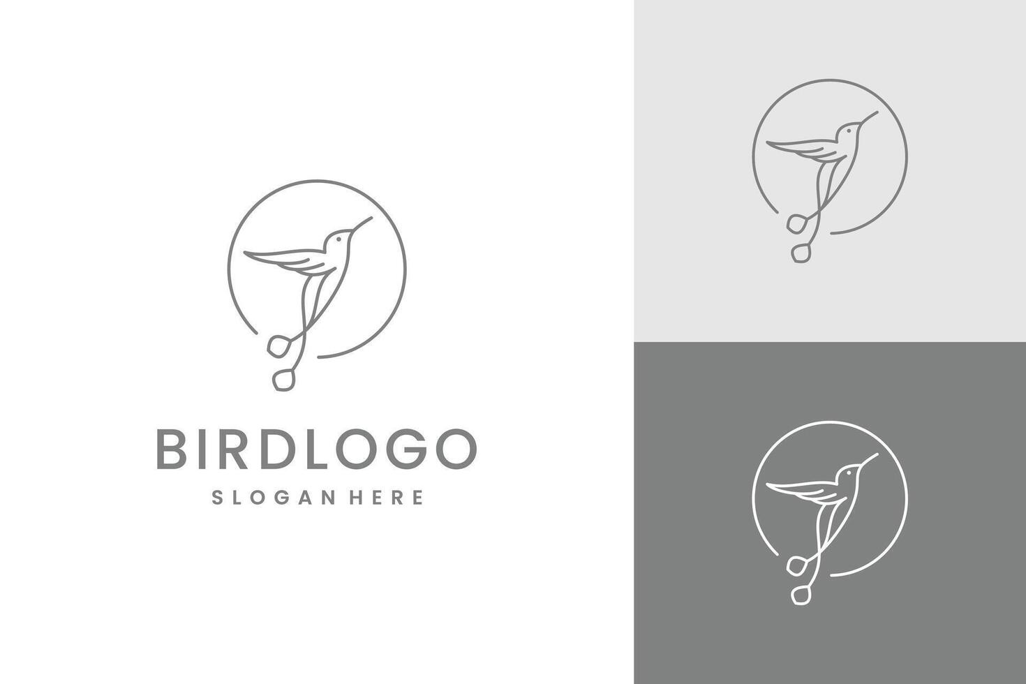 hummingbird, colibri wall art design, minimal bird line logo icon illustration. vector
