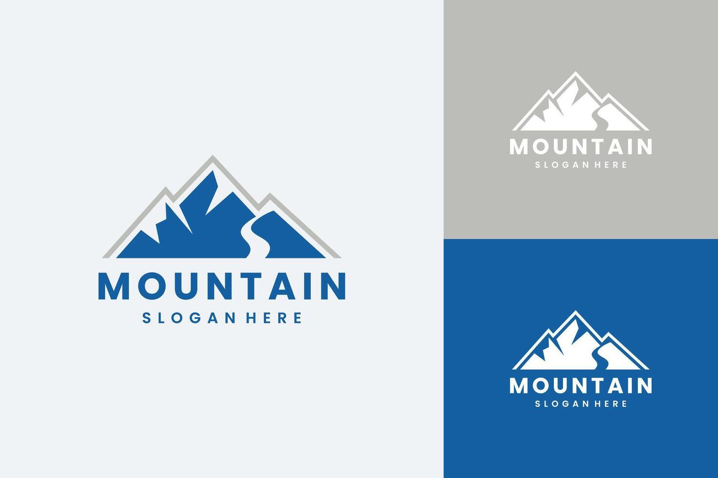 Mountain peak summit logo design creative vector