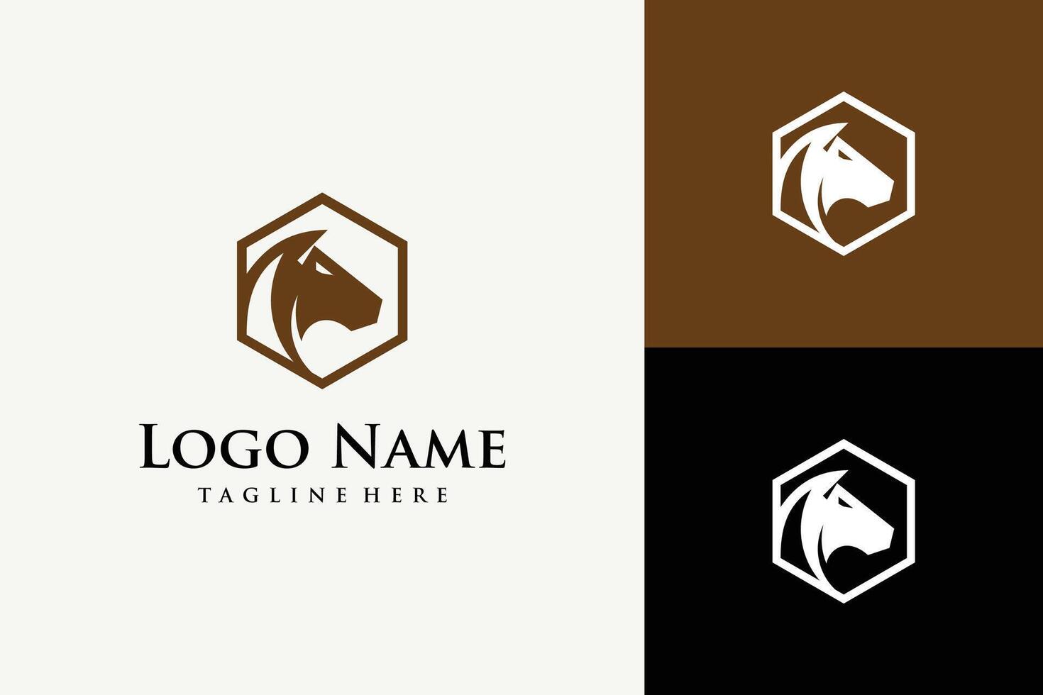premium hexagon horse abstract logo design vector