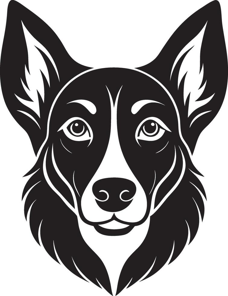 Dog Face Silhouette Art Stylish Animal Design for Apparel or Decor vector