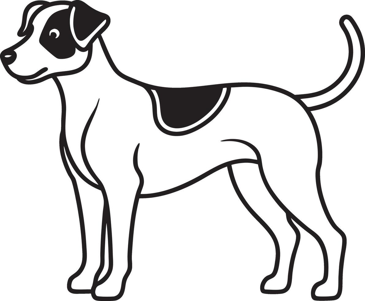 Dog Line Art Silhouette Stylish Pet Outline for Print and Digital Use vector