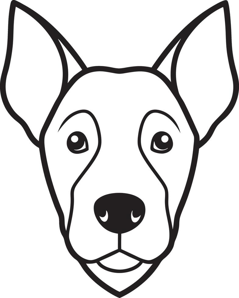 Dog Head Line Drawing Minimal Style Puppy Portrait vector