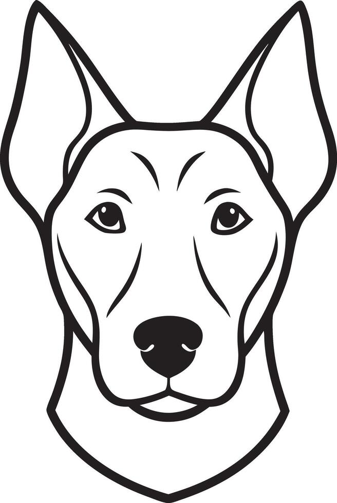 Dog Face Line Drawing Minimal Style Puppy Portrait vector