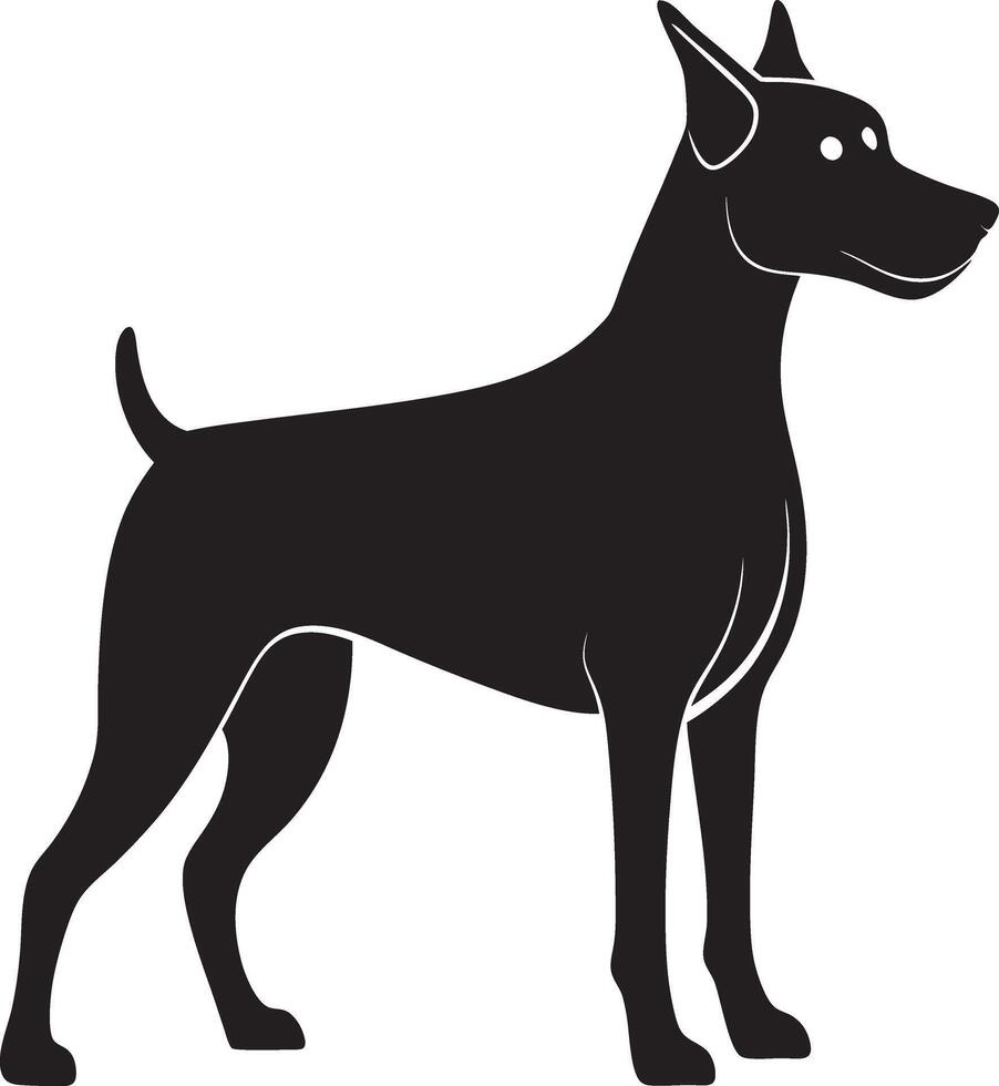 Standing Dog Silhouette Minimal Pet Graphic for Logos and Prints vector