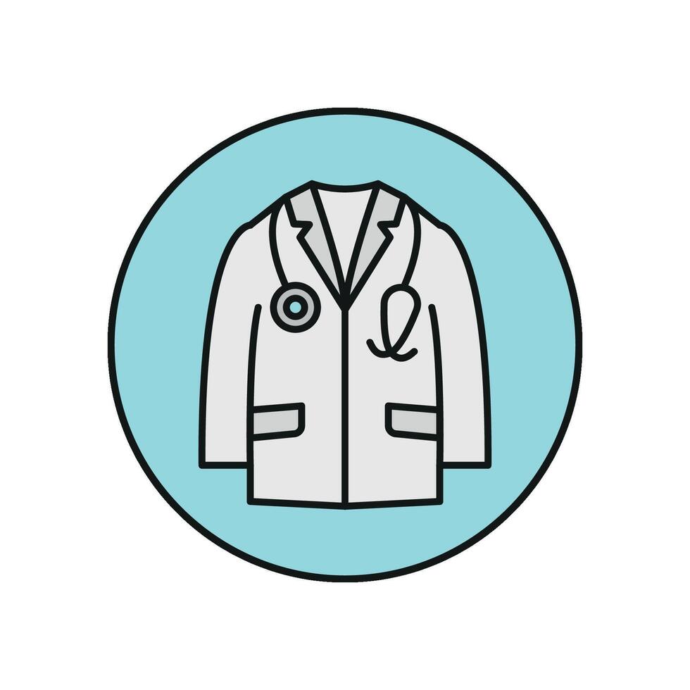 Doctors coat icon conveys expertise and compassion perfect for clinics hospitals and health promotion designs vector