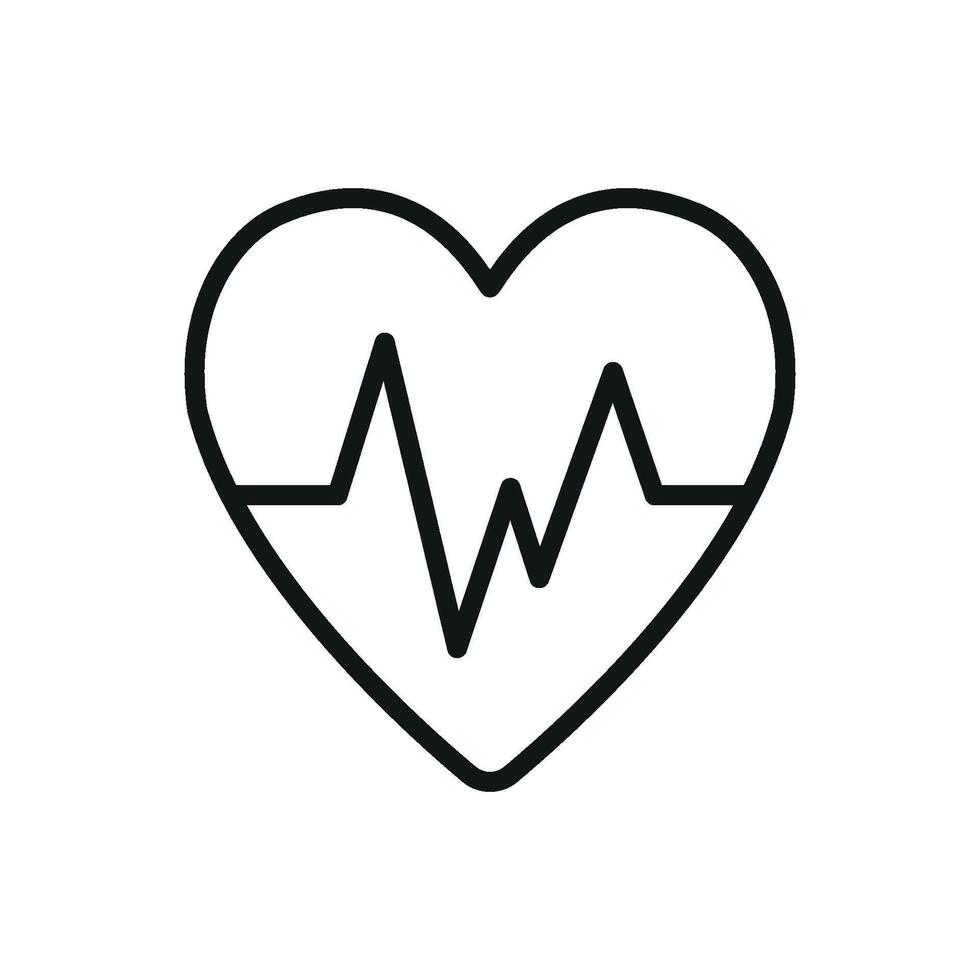 Heart with pulse icon highlights heartbeat monitoring and care perfect for health apps and wellness visuals vector
