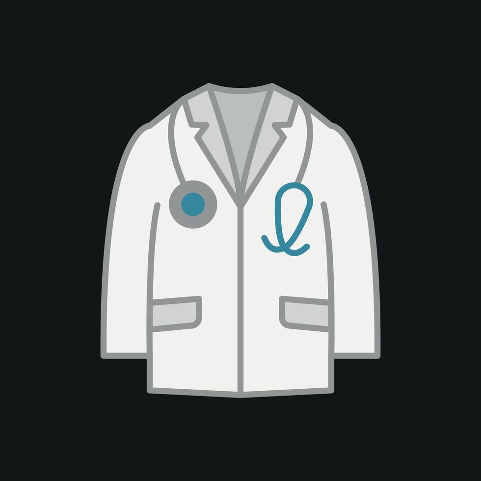 Doctors coat icon represents frontline heroes and care ideal for health related events and informational graphics vector