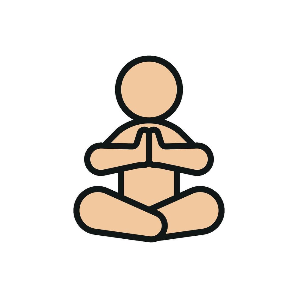Meditation icon symbolizes inner peace and self awareness ideal for mental health designs and relaxation visuals vector