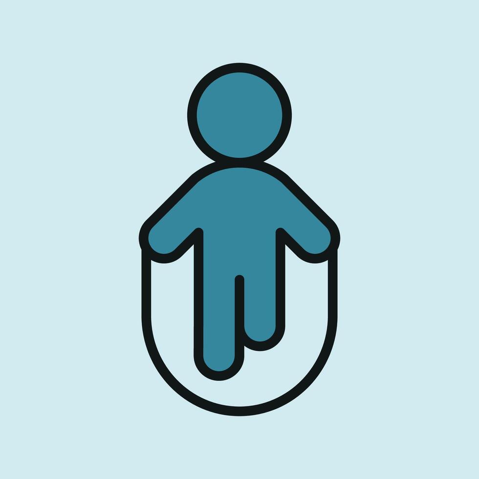 Jump rope icon highlights cardio activity and daily movement ideal for health education and active living promotions vector
