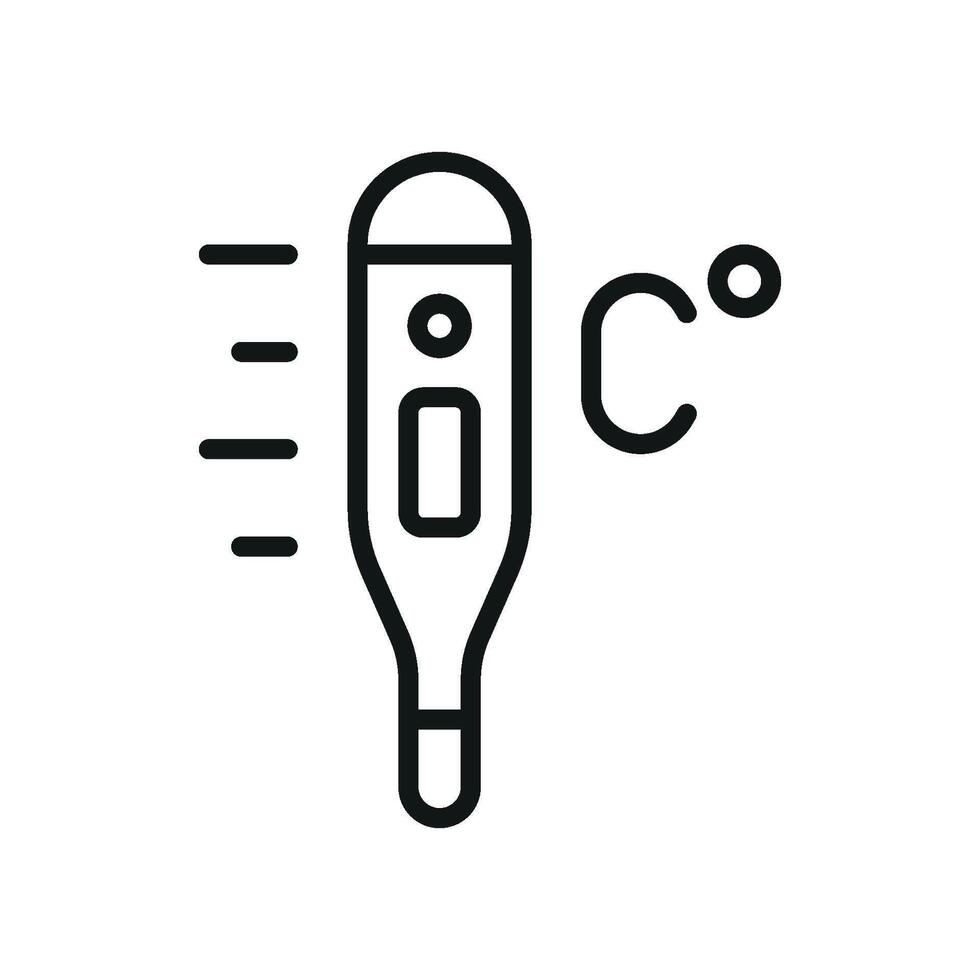 Thermometer icon symbolizes temperature control and illness detection ideal for medical awareness and health education vector