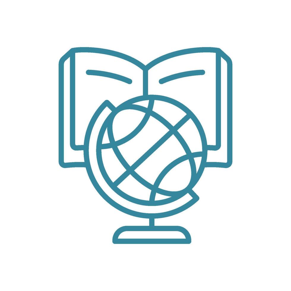 Book with world globe icon symbolizes global literacy, education, and cultural exploration perfect for educational campaigns and global learning initiatives vector