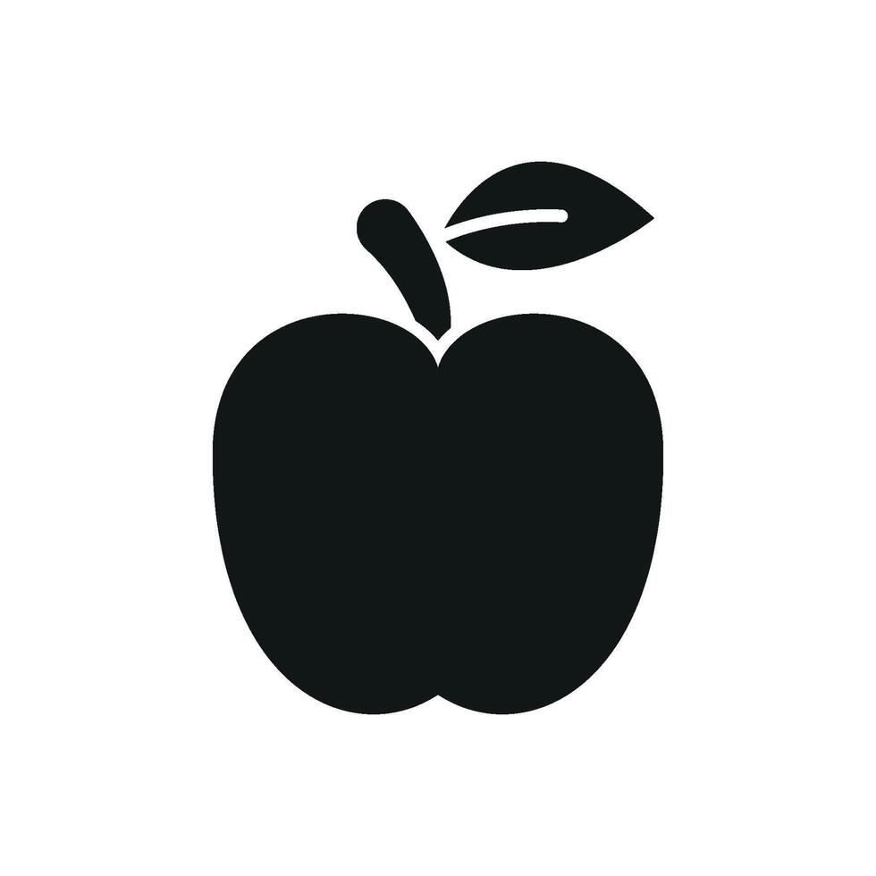 Apple fruit icon showcases energy, antioxidants, and vitality perfect for food marketing and health-focused illustrations vector