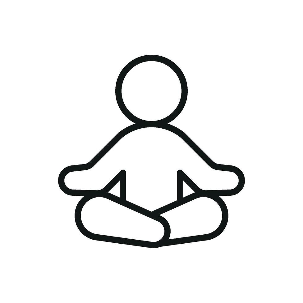 Meditation icon highlights mental clarity and focus ideal for wellness branding and stress relief content vector