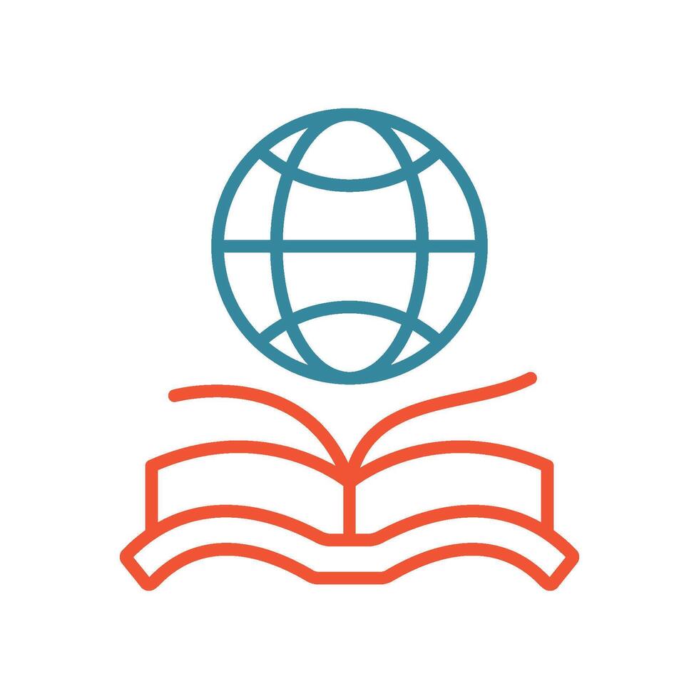 Book with world globe icon conveys global learning and intellectual growth perfect for international education and awareness materials vector