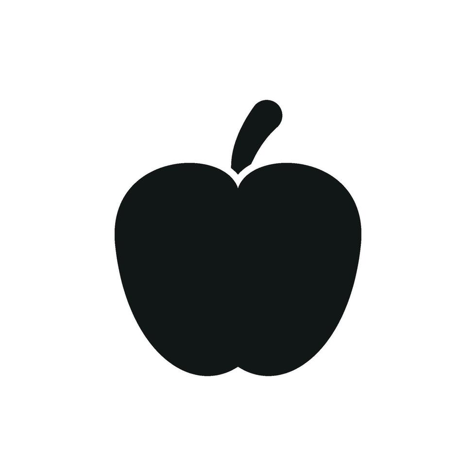 Apple fruit icon conveys freshness and organic goodness ideal for healthy eating visuals and wellness content vector
