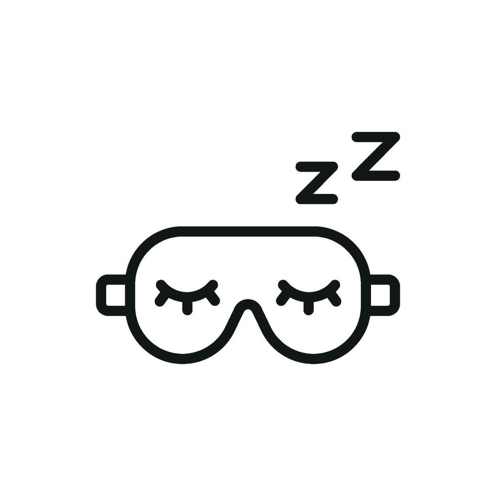 Sleep mask icon symbolizes relaxation and healthy sleep routines ideal for health awareness and lifestyle designs vector