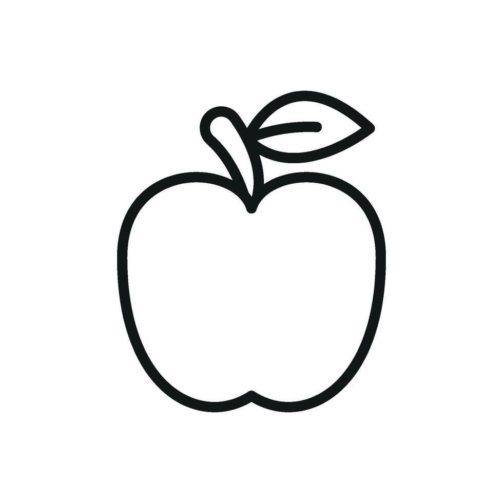 Apple fruit icon represents vitality, wellness, and balanced diet ideal for health apps and nutritional branding vector