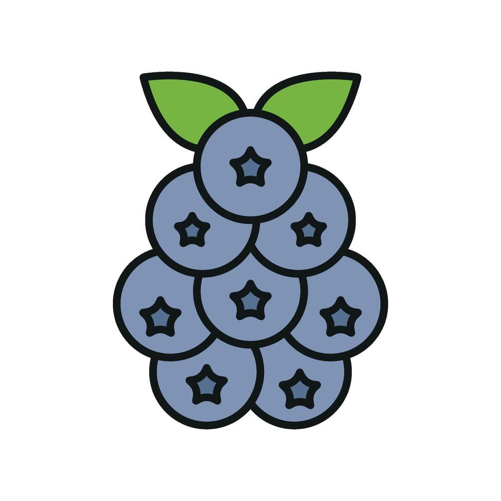 Blueberry fruit icon represents brain function and antioxidant power ideal for wellness initiatives and health products vector