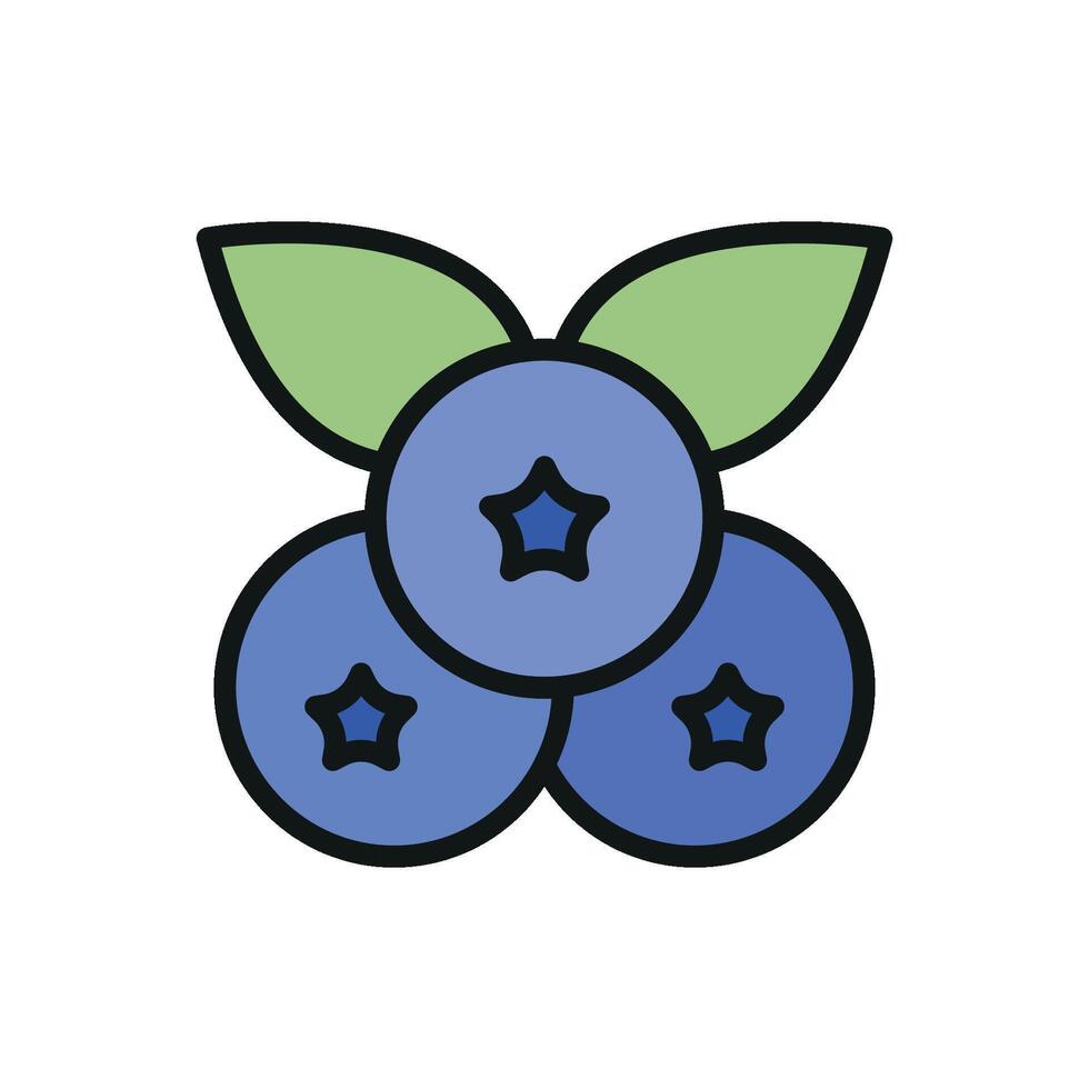 Blueberry fruit icon symbolizes natural goodness, healthy heart, and vitality perfect for promoting healthy food choices and wellness tips vector
