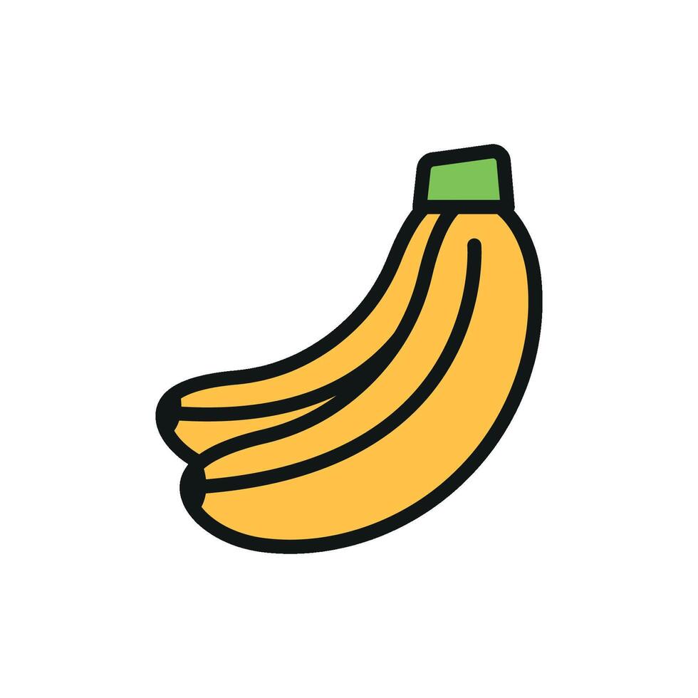Banana fruit icon showcases healthy snacking and balanced diet perfect for food packaging, health apps, and wellness materials vector