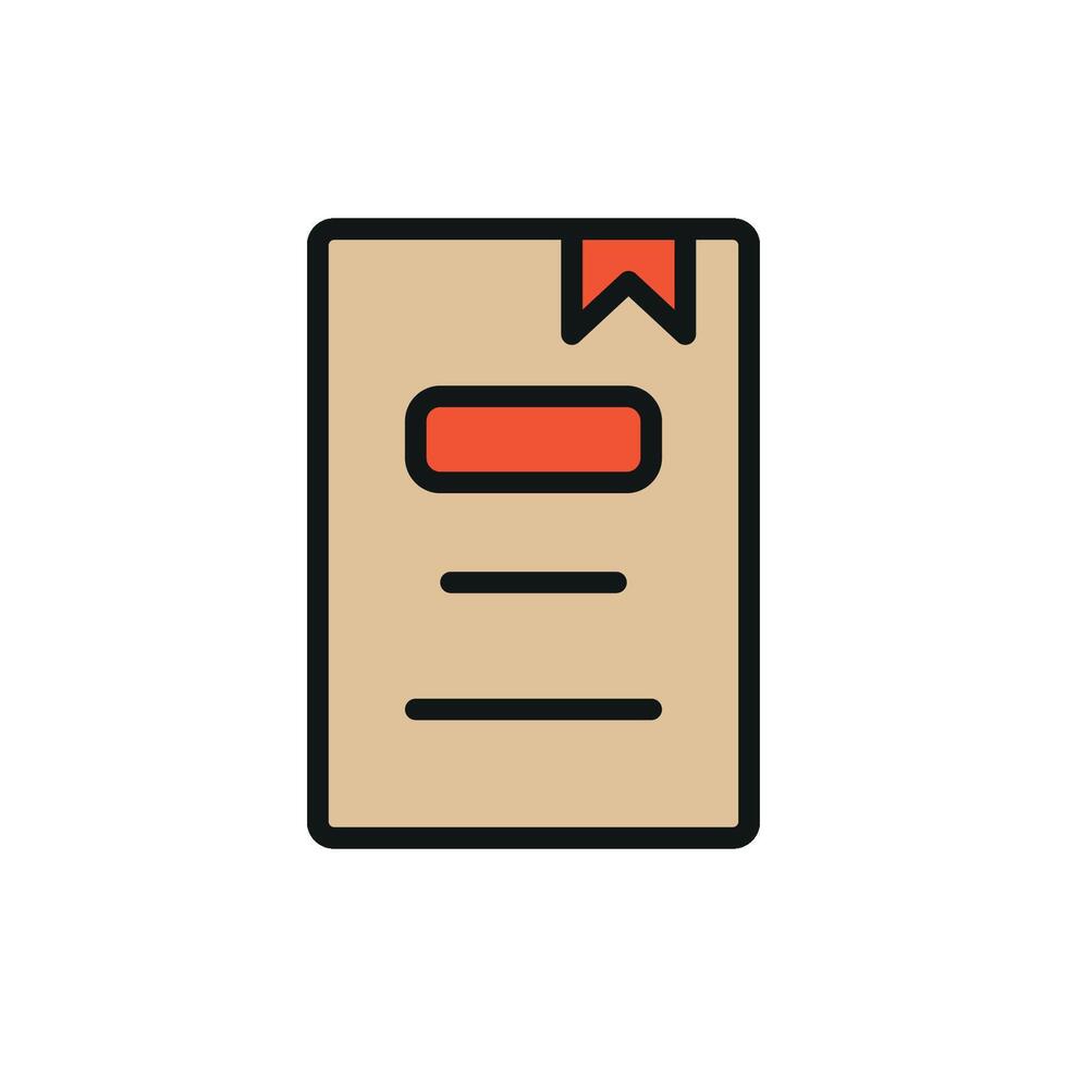 Book with bookmark icon reflects continuous learning and love for books perfect for libraries and educational content vector