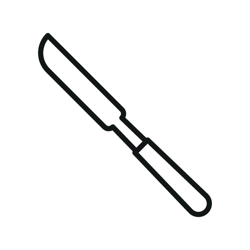 Knife icon reflects the art of cooking, meal preparation tools, and table setting elements for food-related content vector