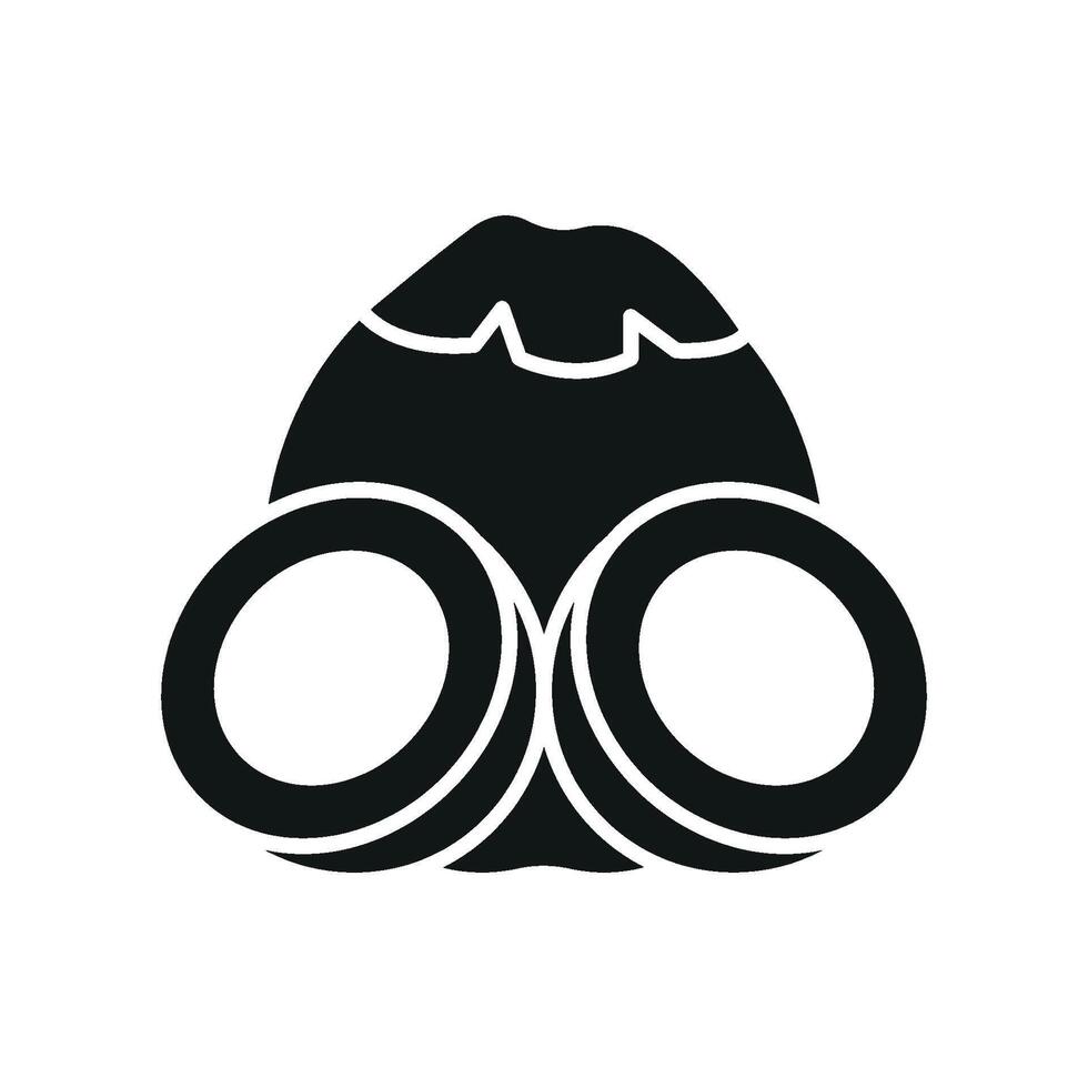 Coconut icon reflects the fresh and sweet qualities of this tropical fruit, ideal for tropical-themed content and healthy recipes vector