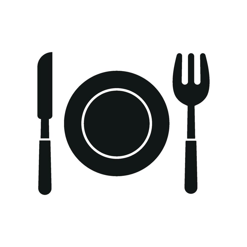 Fork knife and plate icon set shows cooking preparation and dining moments ideal for chef branding and cooking guides vector