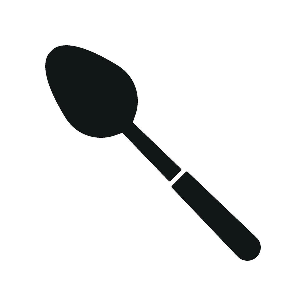 Spoon icon represents essential tableware and everyday eating tools ideal for kitchen branding and culinary illustrations vector