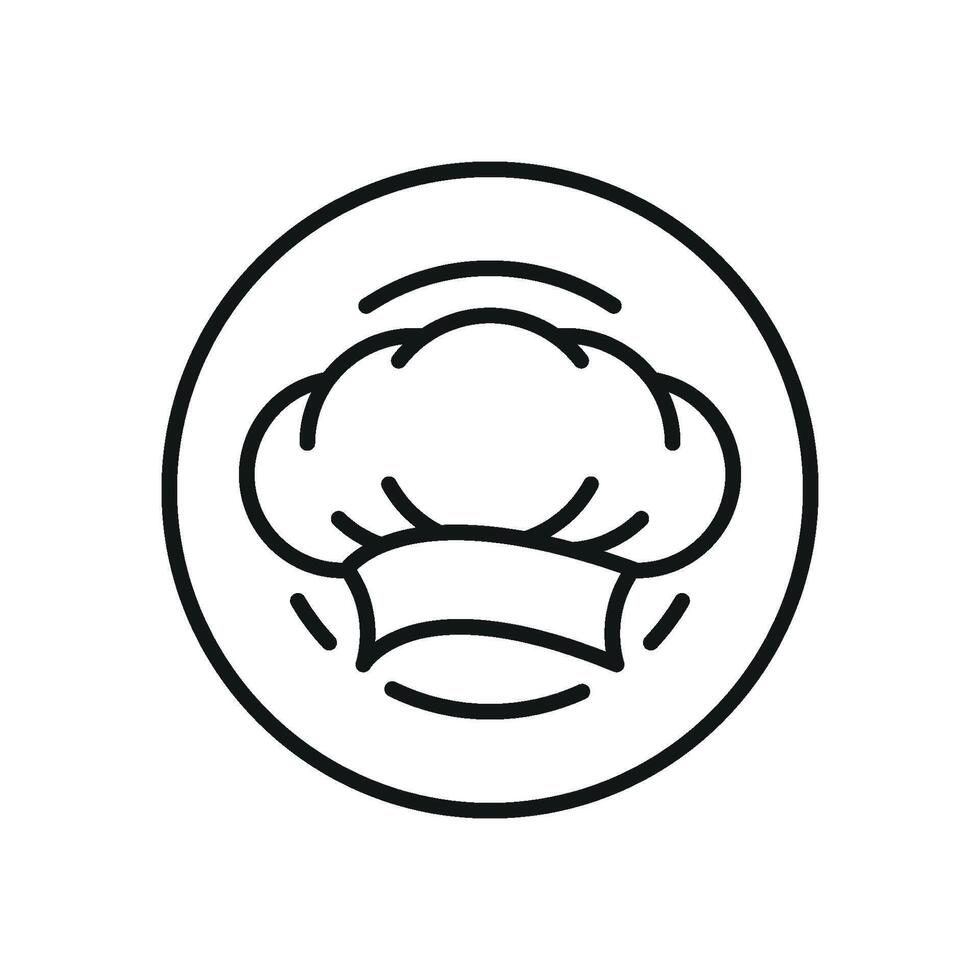 Chef hat and plate set icon highlights the importance of cooking, meal plating, and food enjoyment, perfect for culinary content and food apps vector