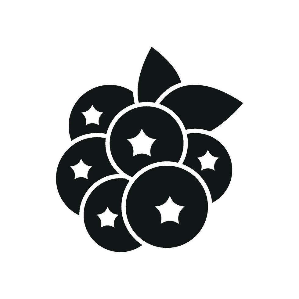 Blueberry fruit icon highlights immune boosting properties and low-calorie nutrition ideal for healthy lifestyle branding vector