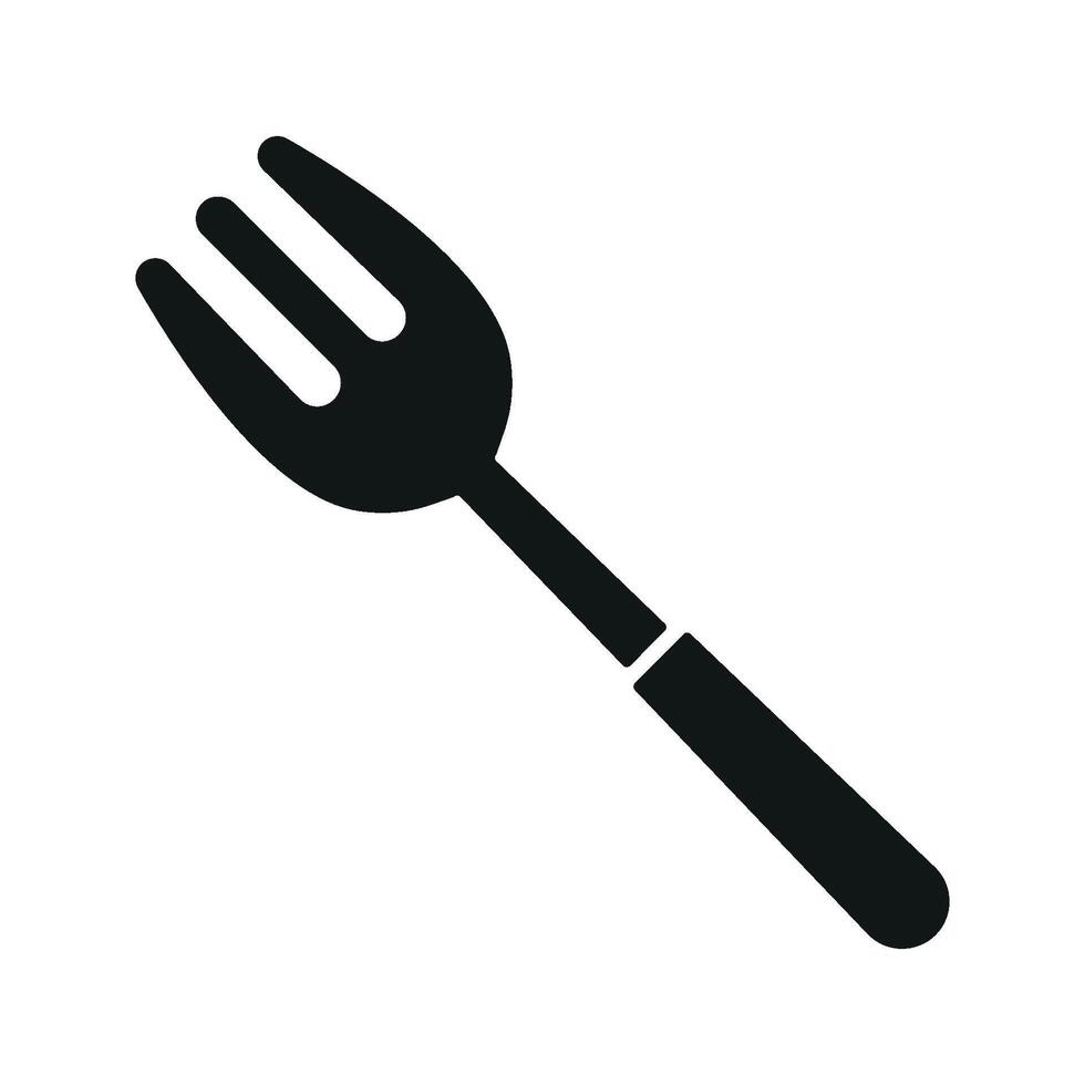 Fork icon reflects simple dining tools for balanced meals, ideal for educational content and food apps vector