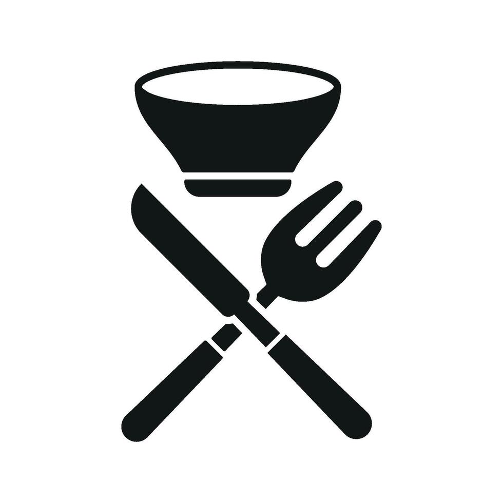 Knife fork and bowl set icon represents essential dining tools and food presentation perfect for culinary content and kitchen visuals vector