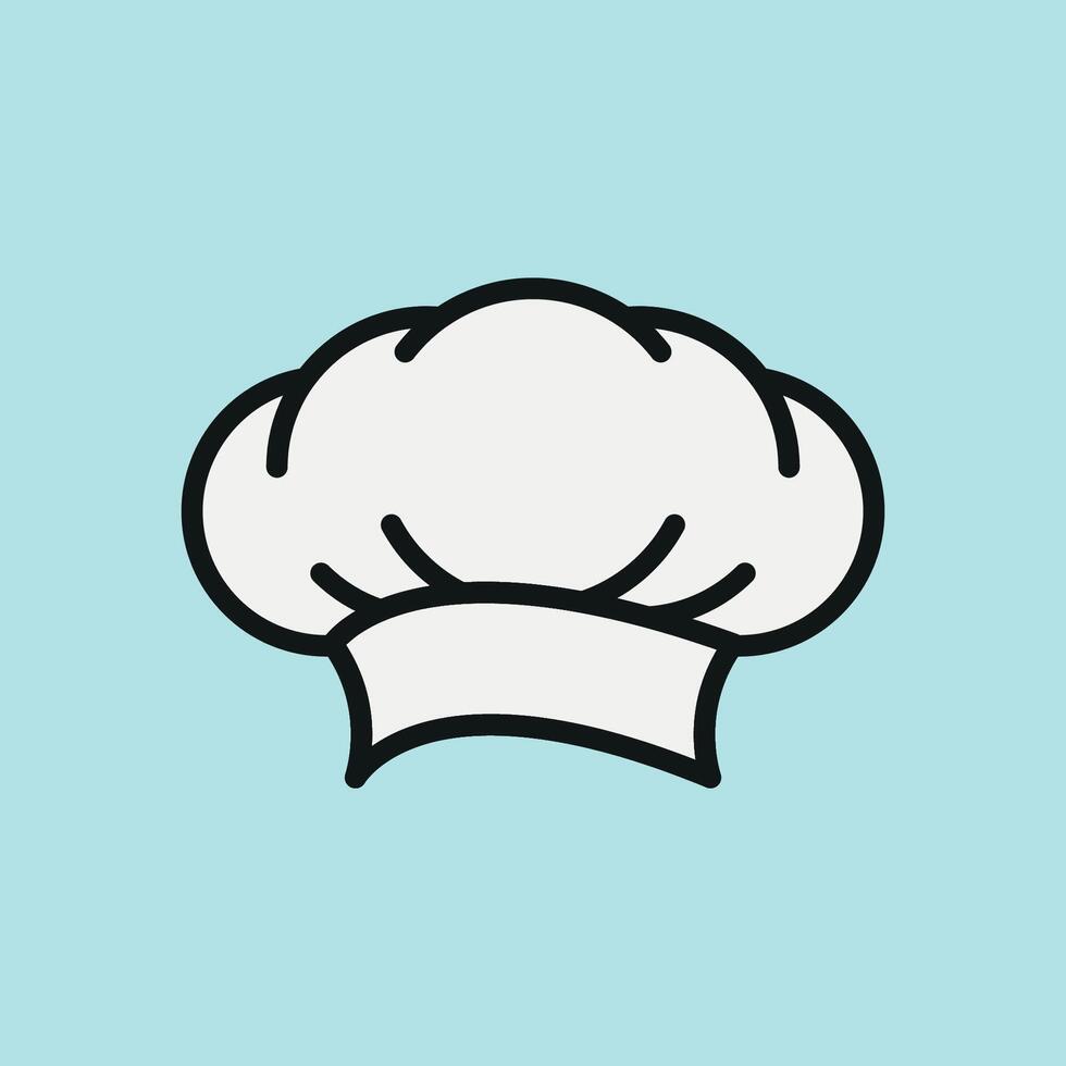 Chef hat icon highlights the artistry of cooking, ideal for chef blogs, cooking tutorials, and food service promotions vector